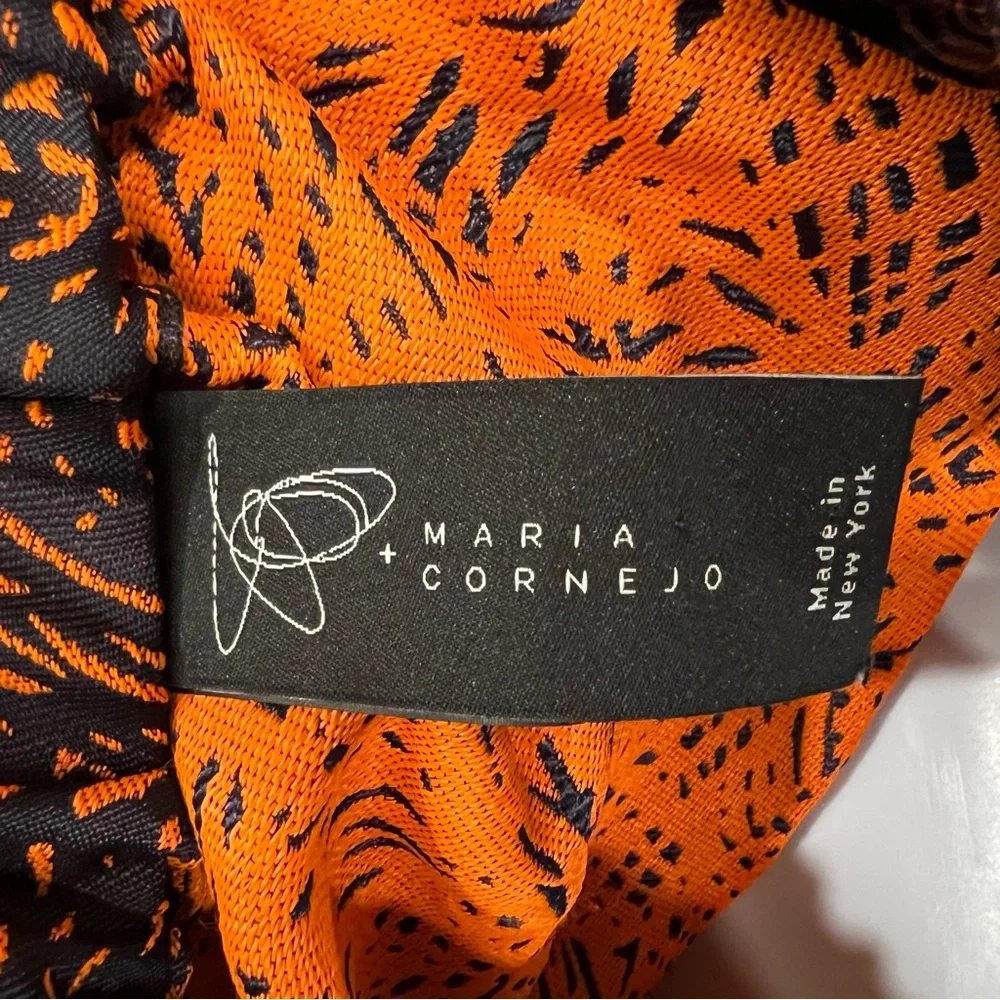 Maria Cornejo Abstract Print Dress Dark Blue Orange Size 10 Contemporary Artsy - Picture 5 of 6
